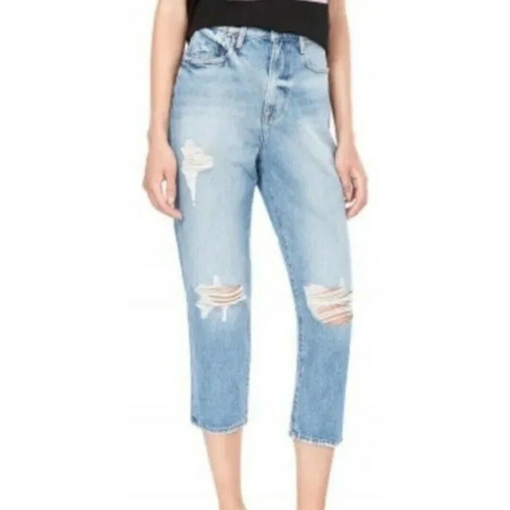 Frame Denim Le Stevie Crop Jeans in Deanne Wash Distressed Light Wash Sz 25 (B3